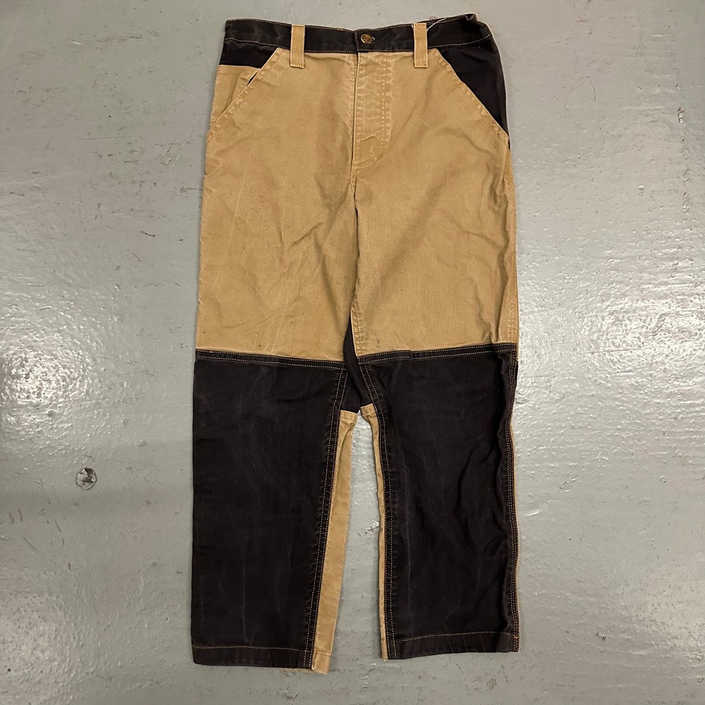 Carhartt Mens Double Knee Work Pants 32 Brown Black Preowned Stains Faded RB